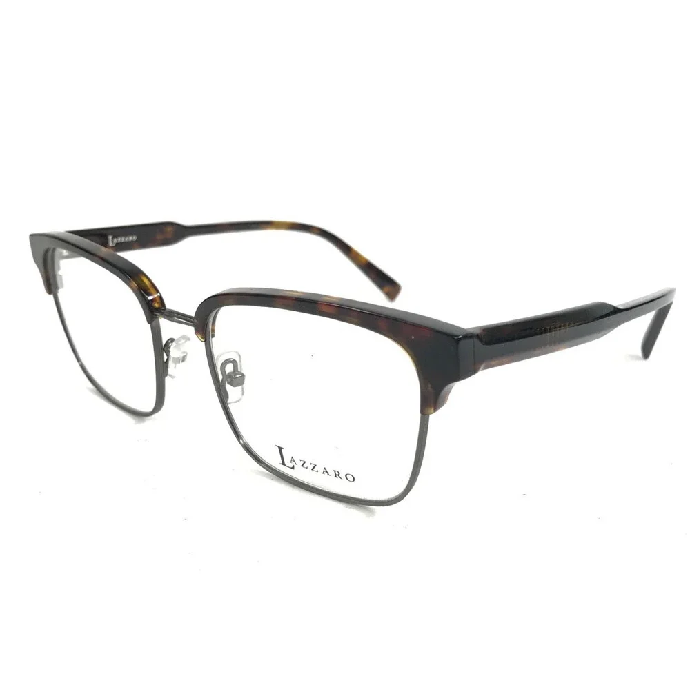Lazzaro Eyeglasses Frames LUPO TORTOISE Gray Rectangle Full Rim 54-19-150